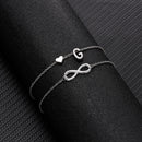 Summer New A-Z Letter Initial Anklets For Women Silver Color Heart Anklet Bracelet Leg Chain Fashion Beach Party Foot Jewelry
