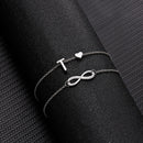 Summer New A-Z Letter Initial Anklets For Women Silver Color Heart Anklet Bracelet Leg Chain Fashion Beach Party Foot Jewelry