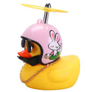 Car Cute Little Yellow Duck With Helmet Propeller Wind-breaking Wave-breaking Duck Auto Internal Decoration Car Ornaments Decor