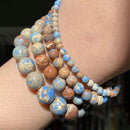 Natural Stone Beads 4-10mm Aquamarines Lava Opal Rose Quartzs Tiger Eye Moonstone Round Beads for Jewelry Making Diy Bracelet