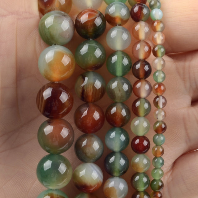 Natural Stone Beads 4-10mm Aquamarines Lava Opal Rose Quartzs Tiger Eye Moonstone Round Beads for Jewelry Making Diy Bracelet