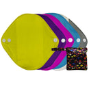 LECY ECO LIFE Reusable menstrual pads organic bamboo pantyliner 5 pieces with one waterproof storage bag size 7inch