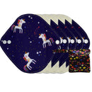 LECY ECO LIFE Reusable menstrual pads organic bamboo pantyliner 5 pieces with one waterproof storage bag size 7inch