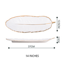 Creative Luxury Feather Storage Tray Ceramic Fruit Cake Dessert Tableware Dish Organizer Jewelry Decorative Serving Tray Set
