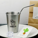 Taza de cerveza con pintura en aerosol de acero inoxidable 304 estilo industrial Ins NorthernEurope, taza para bebidas de agua fría, taza para hacer gárgaras para uso doméstico y de oficina