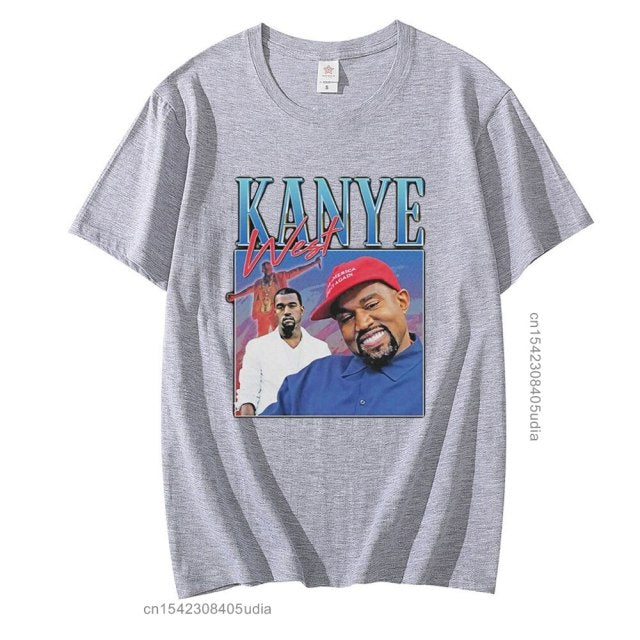 Neues Hip Hop T-Shirt Kanye West 90er Jahre Vintage Graphics T-Shirt für Männer Oversize Cotton T-Shirt Streetwear Men