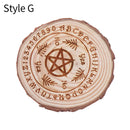 Carven Altar Wooden Divination Pendulum Board Star Sun Moon Laser Cut Slice Wood Base Coasters Wall Sign Decor Hexagonal Pointed