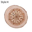 Carven Altar Wooden Divination Pendulum Board Star Sun Moon Laser Cut Slice Wood Base Coasters Wall Sign Decor Hexagonal Pointed