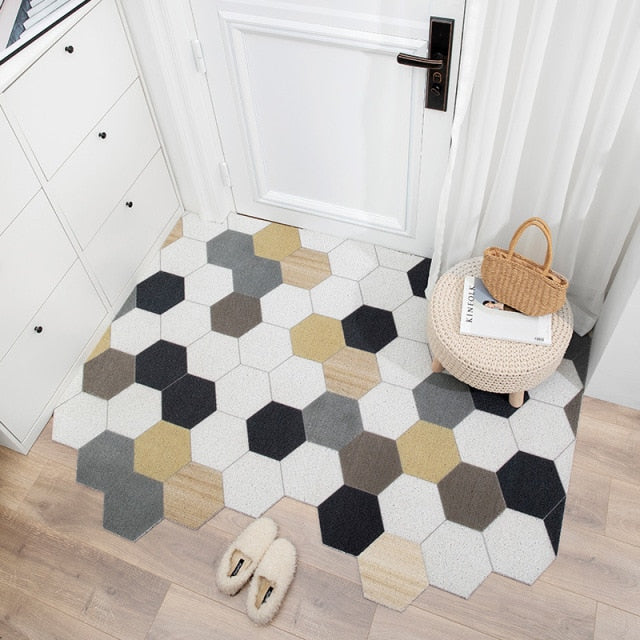 Ins Doormat Non-Slip Waterproof Dustproof Carpet Hallway Bath Mat PVC Kitchen Mat Can Be Cut Custom Indoor Home Entrance Doormat