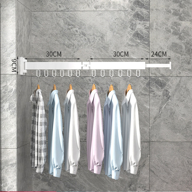 Faltbarer Kleiderbügel Wandhalterung Einziehbarer Wäscheständer Innen- und Außenbereich Platzsparende Aluminium-Wäscheleine für Haushaltswäsche