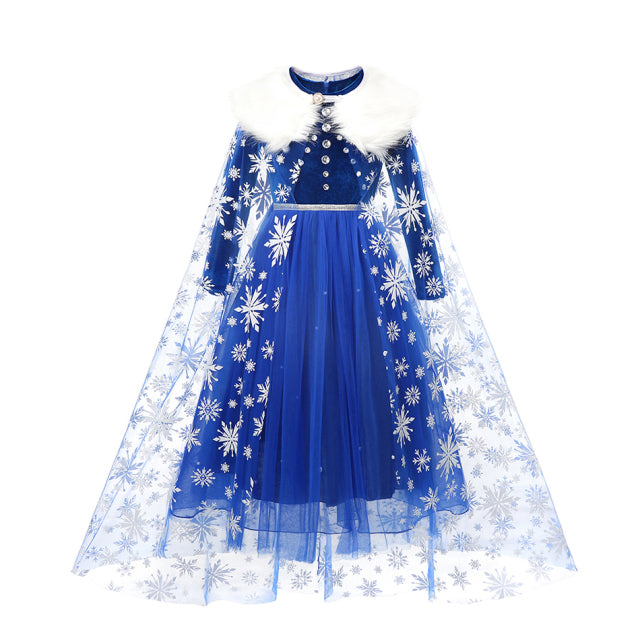 Frozen 1&amp;2 Anna Elsa Princess Dress For Girl Birthday Party Tulle Prom Gown Kids Christmas Cosplay Snow Queen Coronation Costume