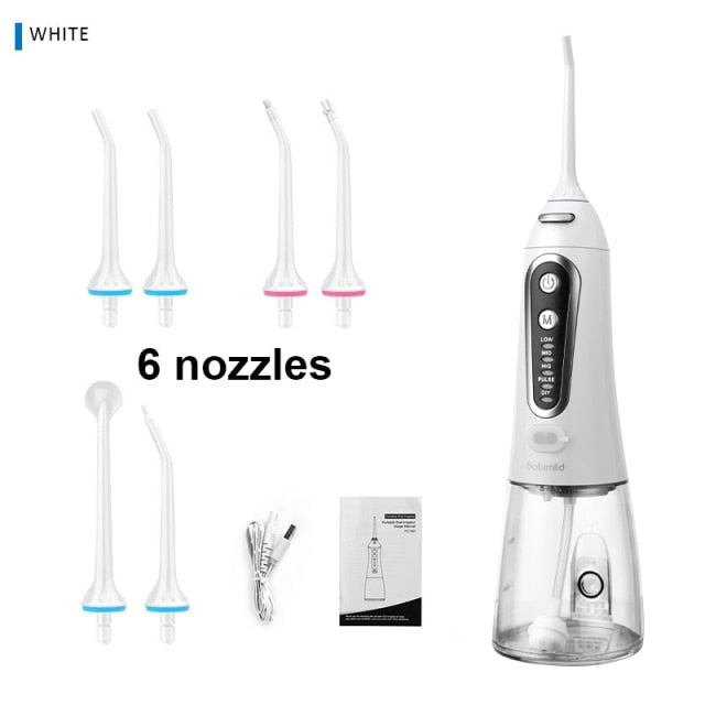 5 Modi Munddusche USB wiederaufladbare Wasserseide Tragbare Zahnwasser Flosser Jet 300ml Irrigator Dental Teeth Cleaner+6 Jet