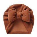 Gorro de bebé de Cachemira sintética de Boutique, gorros cálidos de otoño e invierno, gorro con moño sólido, gorros para niños y niñas, turbante nuevo