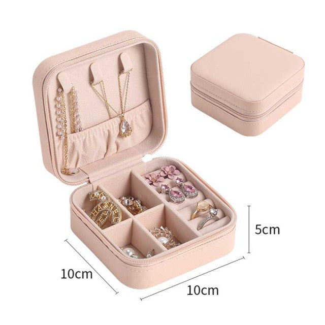 Mini Jewelry Display Case Ring Box Cabinet Armoire Portable Organizer Case Travel Storage Joyeros Organizador De Joyas
