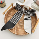 Corea cinta larga perlas bandas para el cabello lazo para el cabello Scrunchies para mujeres niñas verano Floral estampado Pontail lazos para el cabello accesorios para el cabello