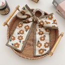 Corea cinta larga perlas bandas para el cabello lazo para el cabello Scrunchies para mujeres niñas verano Floral estampado Pontail lazos para el cabello accesorios para el cabello