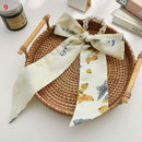 Corea cinta larga perlas bandas para el cabello lazo para el cabello Scrunchies para mujeres niñas verano Floral estampado Pontail lazos para el cabello accesorios para el cabello