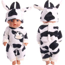 Cute Animal Embroidery Doll Clothes For 18 Inch American Doll Girl Toy 43 cm Born Baby Clothes Accessories Our Generation Nenuco