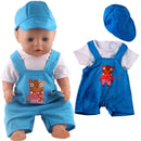 Cute Animal Embroidery Doll Clothes For 18 Inch American Doll Girl Toy 43 cm Born Baby Clothes Accessories Our Generation Nenuco