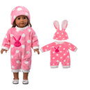 Cute Animal Embroidery Doll Clothes For 18 Inch American Doll Girl Toy 43 cm Born Baby Clothes Accessories Our Generation Nenuco