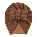 Gorro de bebé de Cachemira sintética de Boutique, gorros cálidos de otoño e invierno, gorro con moño sólido, gorros para niños y niñas, turbante nuevo
