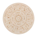 Carven Altar Wooden Divination Pendulum Board Star Sun Moon Laser Cut Slice Wood Base Coasters Wall Sign Decor Hexagonal Pointed