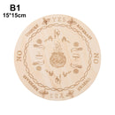 Carven Altar Wooden Divination Pendulum Board Star Sun Moon Laser Cut Slice Wood Base Coasters Wall Sign Decor Hexagonal Pointed