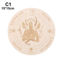 Carven Altar Wooden Divination Pendulum Board Star Sun Moon Laser Cut Slice Wood Base Coasters Wall Sign Decor Hexagonal Pointed
