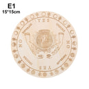 Carven Altar Wooden Divination Pendulum Board Star Sun Moon Laser Cut Slice Wood Base Coasters Wall Sign Decor Hexagonal Pointed