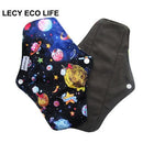 [LECY ECO LIFE] bamboo charcoal fleece inner lady cloth menstrual pads Flamingo printed,Reusable waterproof Mummy pads for Women