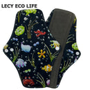 [LECY ECO LIFE] bamboo charcoal fleece inner lady cloth menstrual pads Flamingo printed,Reusable waterproof Mummy pads for Women