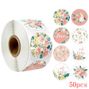 50-500pcs 8 styles Thank You Sticker for Seal Labels Round Floral Multi Color Labels Sticker handmade offer Stationery Sticker