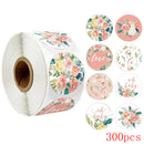 50-500pcs 8 styles Thank You Sticker for Seal Labels Round Floral Multi Color Labels Sticker handmade offer Stationery Sticker