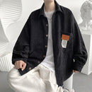 Privathinker, camisas de manga larga de pana para hombre, camisa coreana de otoño, camisa de gran tamaño informal a la moda para mujer, ropa estampada