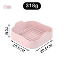 AirFryer-Silikon-Topf, quadratisch, Luftfritteusen, Ofen, Backblech, Brot, gebratenes Huhn, Pizzakorb, Unterlage, Ersatz-Grillpfanne, Zubehör