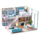 Assemble DIY Wooden House Dollhouse kit Wooden Miniature Doll Houses Miniature Dollhouse toys With Furniture LED Lights Gift