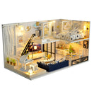 Assemble DIY Wooden House Dollhouse kit Wooden Miniature Doll Houses Miniature Dollhouse toys With Furniture LED Lights Gift