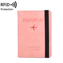 Elastic Band Leather Passport Cover RFID Blocking For Cards Travel Passport Holder Wallet Document Organizer Case Men Women