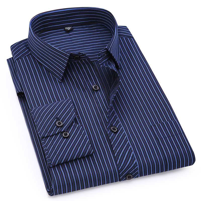 Plus Large Size 8XL 7XL 6XL 5XL 4XL Slim Fit Herren Business Casual Langarmhemd Klassische gestreifte Herrenhemden