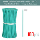 100PCS Oblate Gardening Cable Ties Reusable Iron Wire Twist Tie for Flower Plant Climbing Vines Multifunction Coated Fix Strings