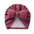 Gorro de bebé de Cachemira sintética de Boutique, gorros cálidos de otoño e invierno, gorro con moño sólido, gorros para niños y niñas, turbante nuevo