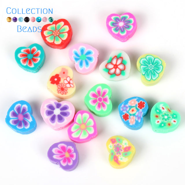 20-110pcs/Lot Smiley Animal Sunflower Shape Spacer Polymer Clay Beads Drum Beads For Jewelry Making DIY Handmade Accessories
