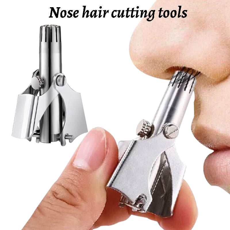 Recortador de pelo de nariz para hombre, recortador Manual de acero inoxidable adecuado para maquinilla de afeitar de pelo de nariz, recortador de pelo de nariz portátil lavable