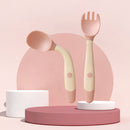 2PCS Silicone Spoon Fork for Baby Utensils Set Auxiliary Food Toddler Learn To Eat Training Bendable Soft Fork Infant Tableware