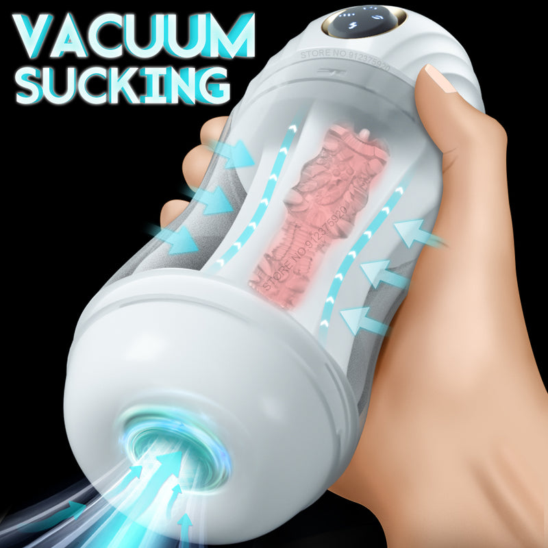 Real Automatic Sucking Male Masturbation Cup Oral Vagina Adult Suction Vibrator Masturbator Toys For Men Blowjob Sex Machine