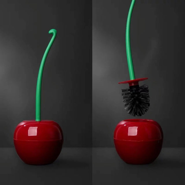 Creative Lovely Cherry Shape Lavatory Brush Toilet Brush &amp; Holder Set Red Toilet brush toilet holder accesorios de baño