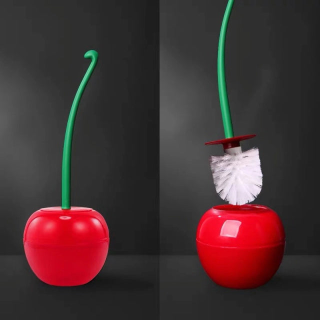 Creative Lovely Cherry Shape Lavatory Brush Toilet Brush &amp; Holder Set Red Toilet brush toilet holder accesorios de baño