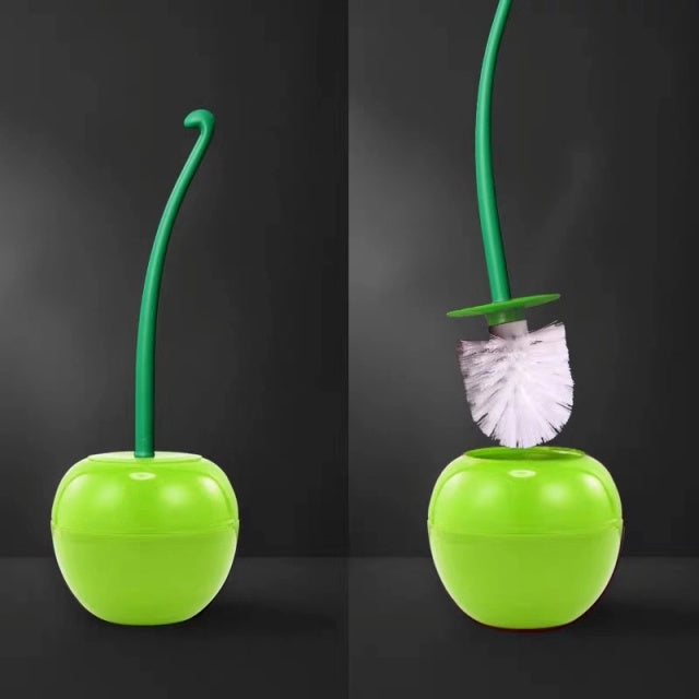 Creative Lovely Cherry Shape Lavatory Brush Toilet Brush &amp; Holder Set Red Toilet brush toilet holder accesorios de baño