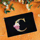 Bridesmaid Makeup Bags Floral Alphabet Print Cosmetic Case Bridal Party Make Up Pouch Necessaries Lady Tote Purse Wedding Gifts