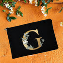 Bridesmaid Makeup Bags Floral Alphabet Print Cosmetic Case Bridal Party Make Up Pouch Necessaries Lady Tote Purse Wedding Gifts